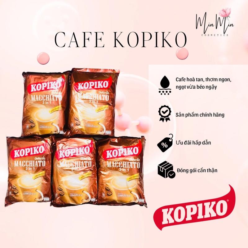 [HÀNG NỘI ĐỊA] Combo 5 gói Cà phê Kopiko Macchiato Thái Lan ( mỗi gói 20 túi nhỏ ) [KHÔNG TEM TIẾNG VIỆT]