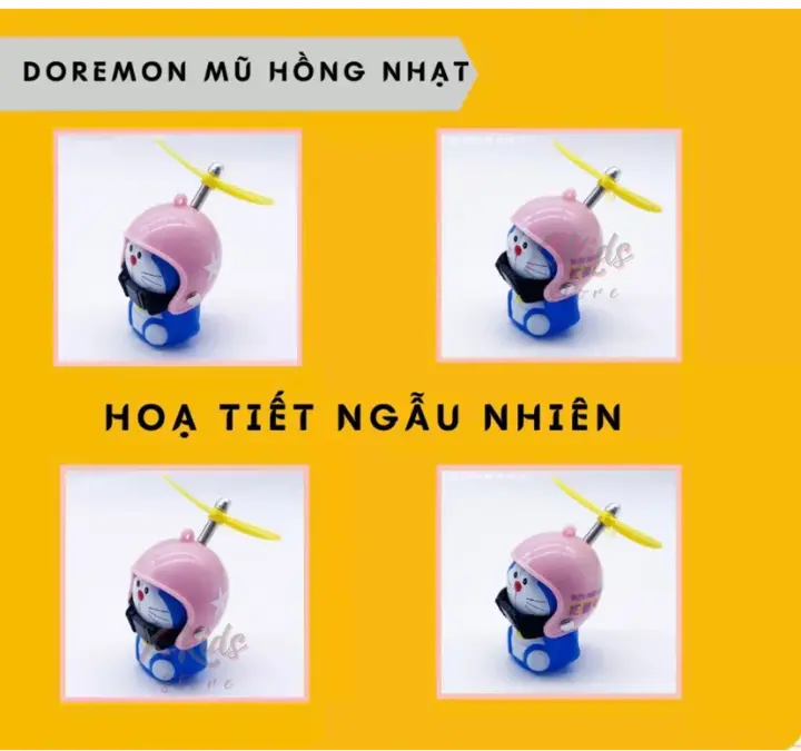 Doremon đội mũ bảo hiểm chong chóng phát sáng, đồ chơi cute hot