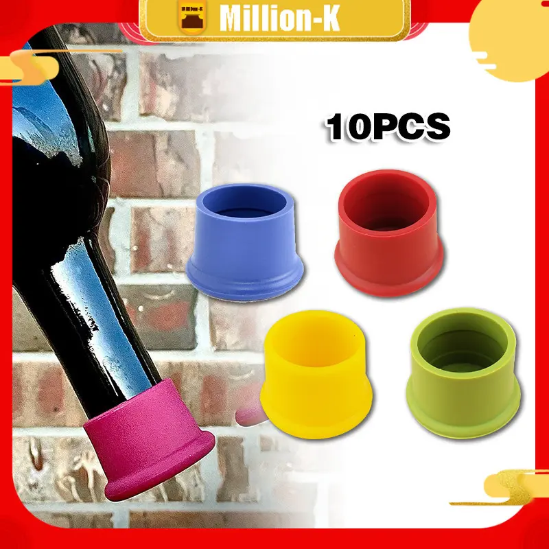 10 Pcs Tutupan Silikon Botol Kaca / Tutup Silicone Wine Kecap Saus Cup Sealer