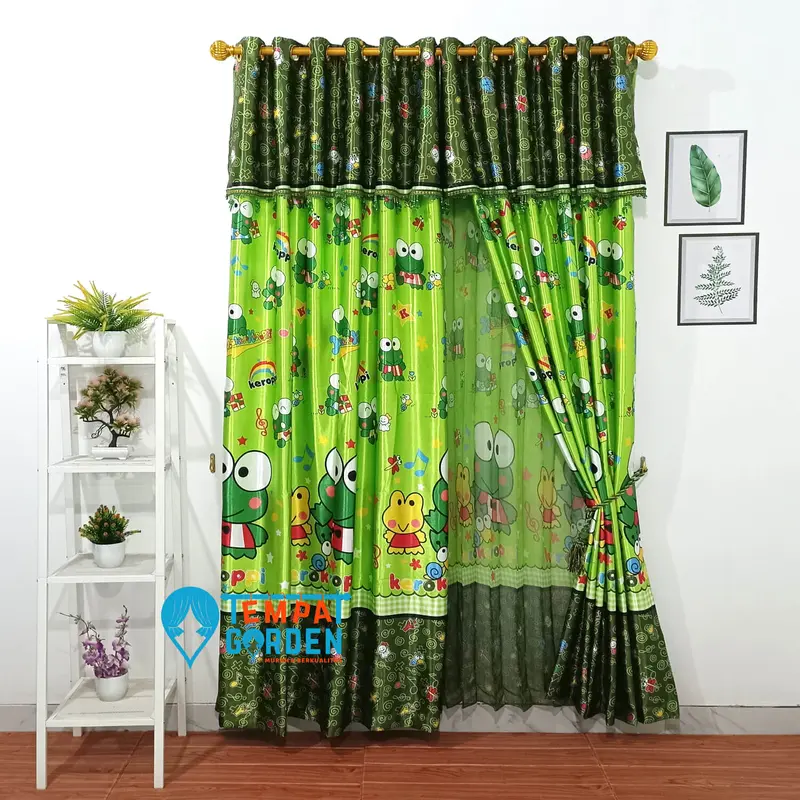 Tempat Gorden - Gorden Blackout Anak Motif Keroppi – Tirai Lucu untuk Jendela & Pintu | PROMO 3
