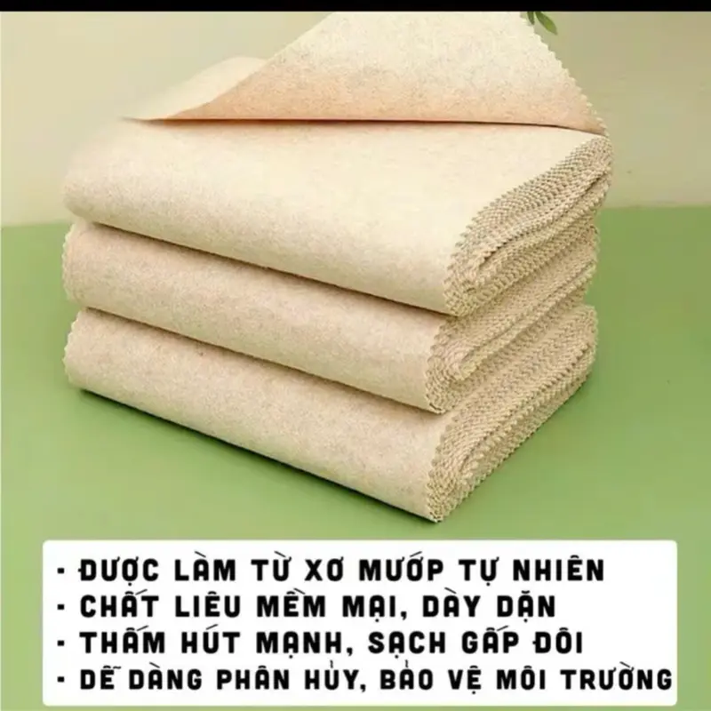 COMBO 5 MÉT Khăn Lau Xơ Mướp Từ Sợi Thực Vtậ Tự Nhiên, Khăn Lau Nhà Bếp Thấm Hút Dầu Tốt 8