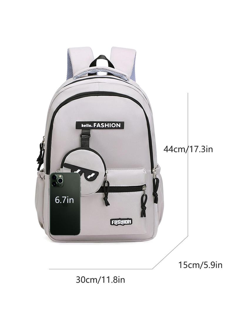 Product Introduction of Fashion Cartoon Pattern Backpack with Coin Purse, Casual Large Capacity Student School Bag, Travel Backpack for Women & Men 1
