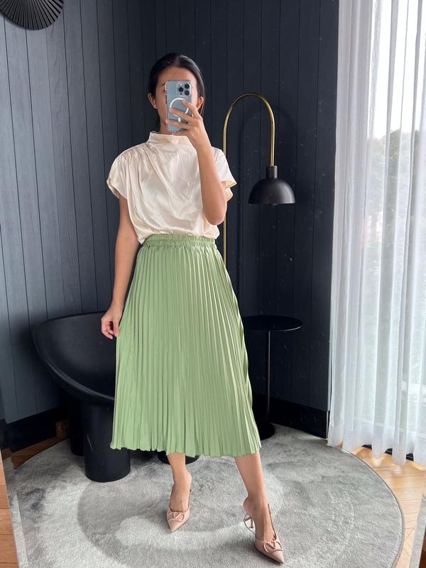 Rok Plisket Midi / Rok Plisket Tanggung / Rok 7/8  / Plisket Premium / Pleated Skirt 6