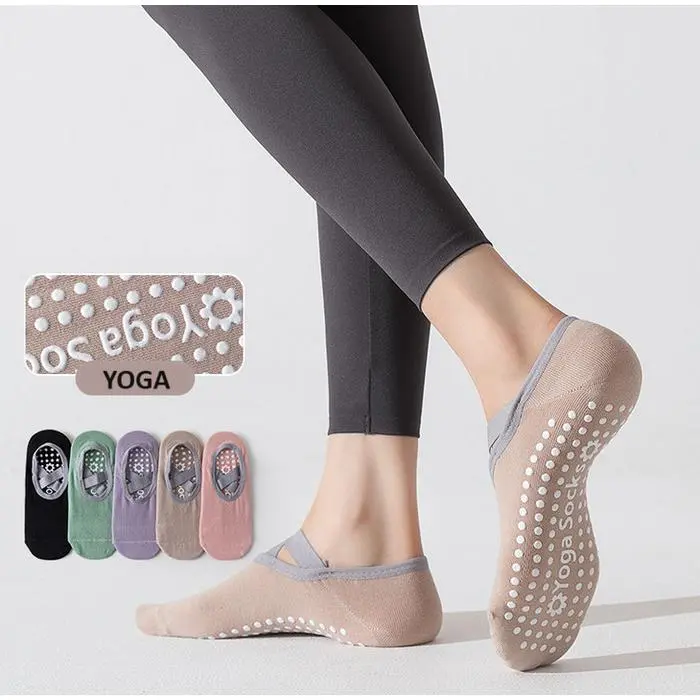 KK190 Kaos Kaki Wanita Yoga Anti Slip Cross Gym Fitness Women Socks 0