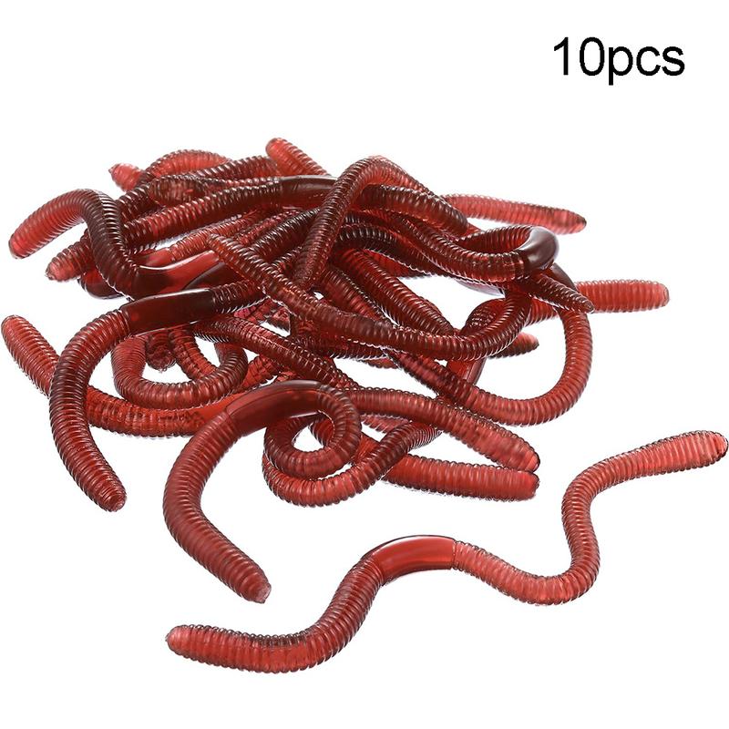 [RLC] 10Pcs Lifelike Earthworm Worm Soft Stretchy Trick Toy Halloween ...