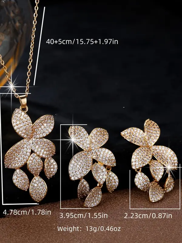 Pendant Necklace & Earrings, Fashion Jewelry for Party, Daily Clothing Decor, Trendy All-match & Exquisite Jewelry for Birthday Gift 1