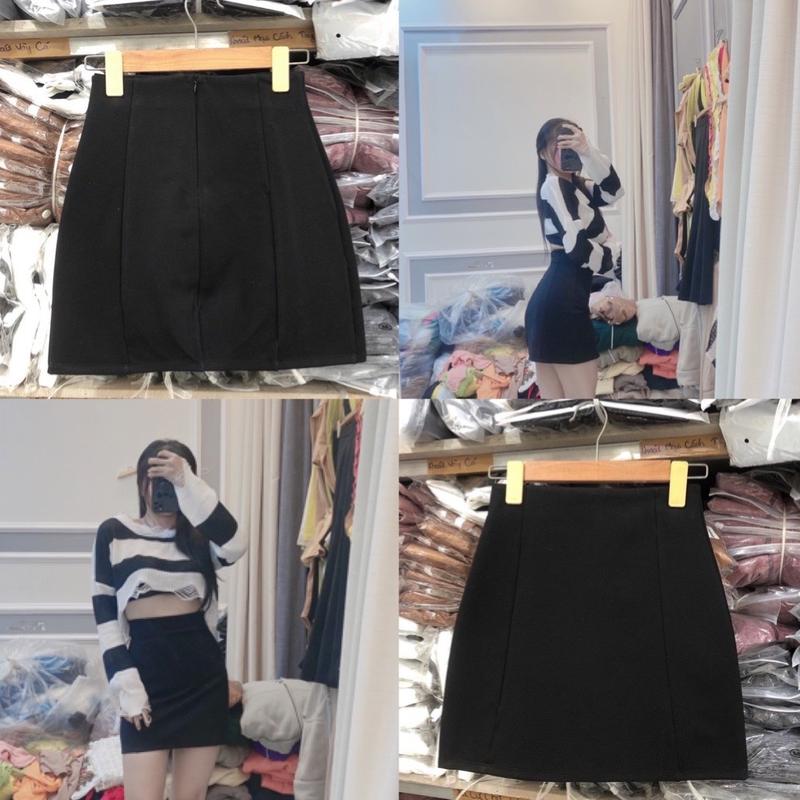 M30 _ 85 Chân váy chữ A dáng ôm ngắn chất umi co giãn 4 chiều có quần trong siêu tôn dáng che khuyết điểm