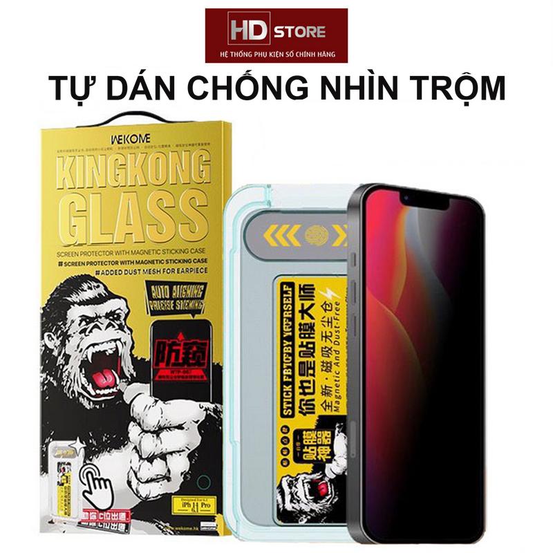 Kính Cường lực KINGKONG Chống Nhìn Trộm Tự Dán WTP-057 WEKOME cho Iphone 11 12 13 14 15 16 Pro Max Plus  HD Store Phụ Kiện Miếng dán màn hình