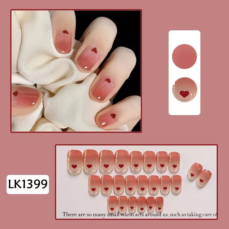 Product Introduction of เวอร์ชั่นเกาหลียาวนานแฮนด์เมดสวมใส่ทุกวันเล็บสั้นปลอมอารมณ์สวมใส่ 24 ชิ้นนำมาใช้ใหม่แพทช์เล็บสีชมพูแสดงสีขาวทำเล็บ เล็บเจลสวยๆยอดฮิต 2024 เล็บเจลปลอมเจ้าหญิงลูกคุณหนู สีเล็บเจลสวยๆขับผิว เล็บเจลปลอม เล็บเจลสวยๆ ทําเล็ [ของขวัญฟรี] ชุดเครื่องมือ เจล ไม้ติด 34