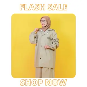 JAS HUJAN GNA SETELAN ROK  WANITA ELEGANT ANTI TEMBUS AIR Tebal stelan rok l ponco navy