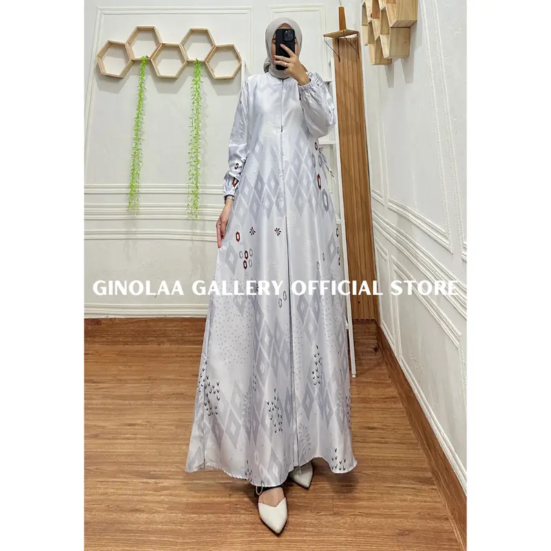 DRESS WANITA | GAMIS SILK PREMIUM | BUSUI FRIENDLY | MOTIF PIRAMIDA • simpel 4