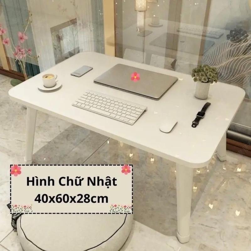  Bàn học gấp gọn mặt gỗ chân trắng dùng để học và làm việc  - TABLESS STORE. 