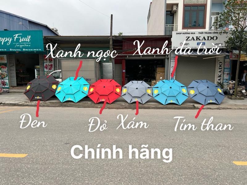  Ô RYOMA 2m4 2024 2 tầng chống nắng thân inox khớp lò xò cao cấp  - Bá Vương fishing 