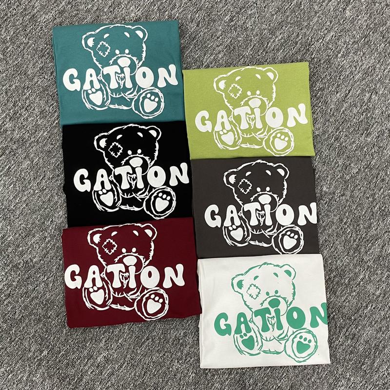 ÁO THUN 3158 A21 - CHỮ NỔI GÂU GATION!11 Nam Menswear Cổ Tròn Top