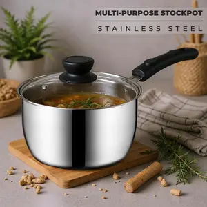 Panci susu milk pot 18cm tutup kaca stainless steel murah BOX