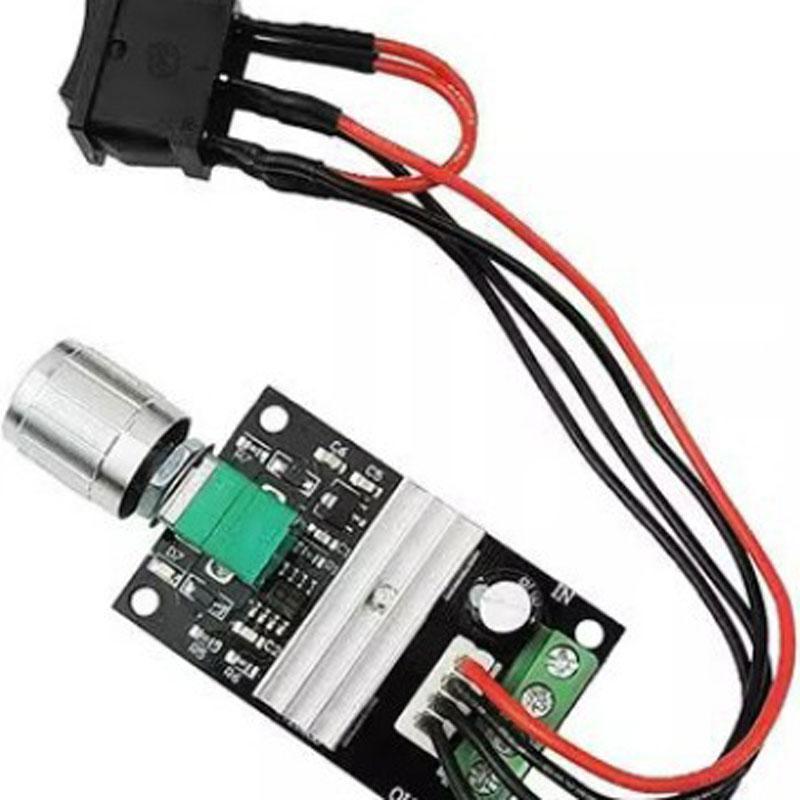 Product Introduction of DC Motor Governor, 1 Count 6V 12V 24V 3A Speed Regulating Switch with Switch Function, Motor Speed Controller, Motor Accessories 0