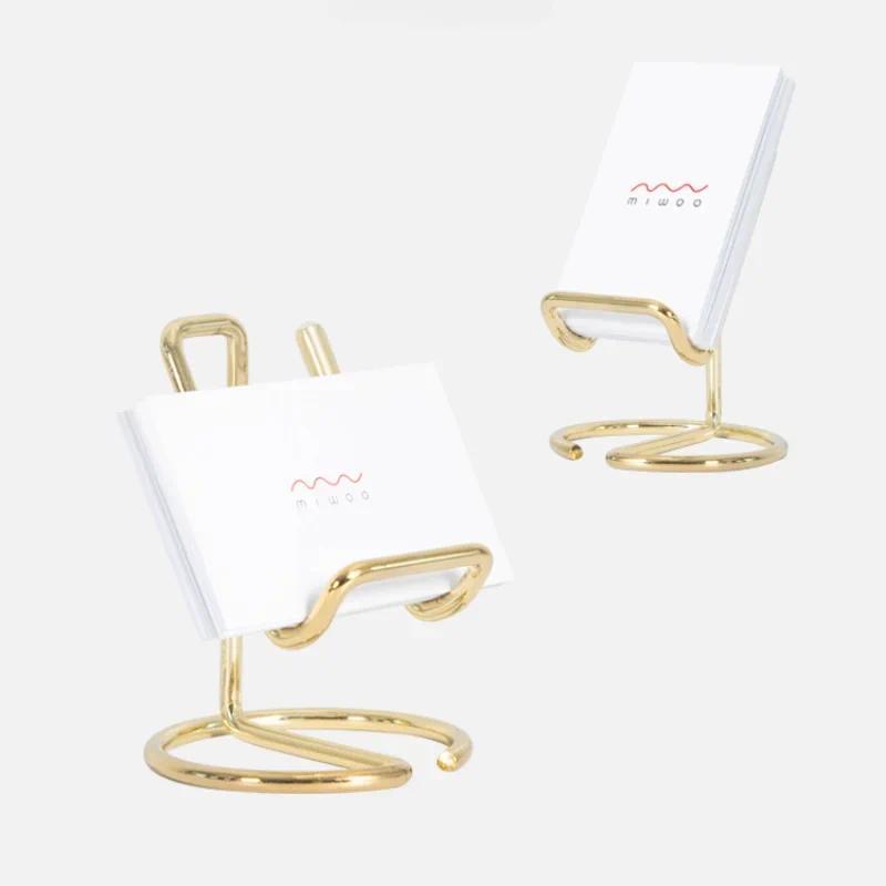 Product Introduction of 1PC Business Card Holder Mobile Phone Stand for Desk Cute Metal Display Holder Office Desktop Name Card Holder for Men Women 5