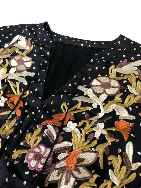 【Plus Size】 Floral Embroidery Tassel Ruffle Hem Dress, Boho All Over Print Notched Neck Long Sleeve A Line Dress, Dresses for Women, Holiday Dresses, Summer Outfits 2024, Ladies Dresses, Women's Clothes, Dresses for Women, Belleza Fits 8