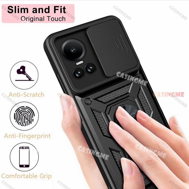 Ốp Giáp Chống Sốc, Dành Cho Oppo Reno10 5G Và 10pro 2023, Ốp Điện Thoại Di Động Có Giá Đỡ Vòng Nam Châm Cho Xe Hơi, Giá Đỡ Kéo Đẩy, Bảo Vệ Camera Ốp Lưng Điện Thoại Di Động, Thích Hợp Cho Camera Back Bay, Oppo Reno10pro + 5G 5