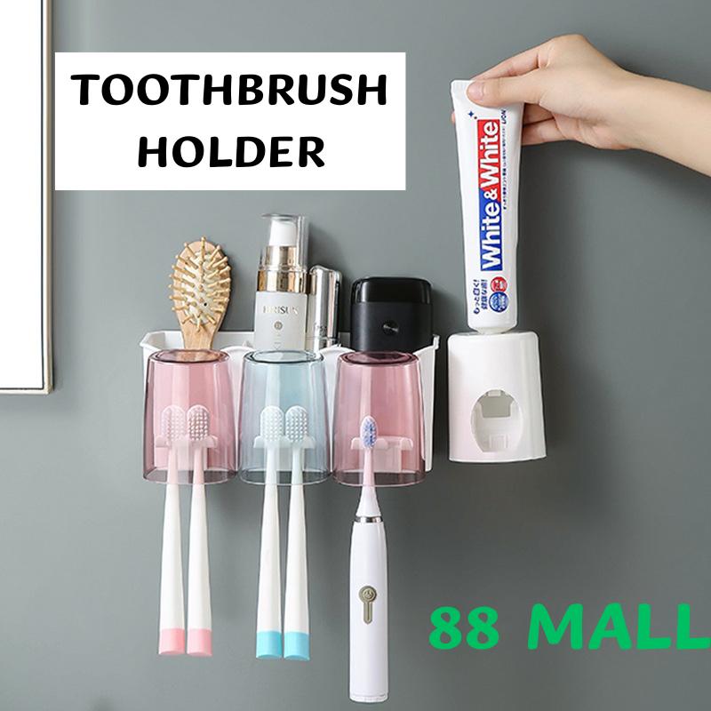 Toothbrush Holder Set Punch-Free Teeth Brushing Cup Cup Sub Gargle Cup ...