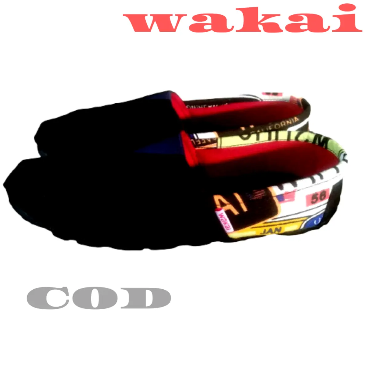 SEPATU WAKAI PRIA DAN WANITA SEPATU SLIP ON HITAM MOTIF RR SEPATU WAKAI SIZE 36-43 SEPATU TERMURAH SEPATU TERBARU 2023 COD
