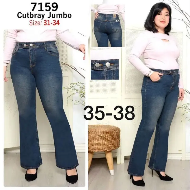SNAB - Celana jeans cutbray kancing 2 jumbo 2