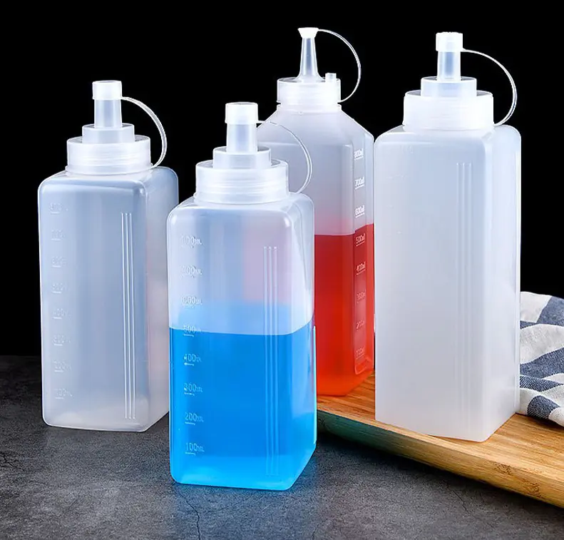 Chai nhựa đựng sốt/mứt có nắp. Dung tích400ml/ 600ml/800ml/1000ml - Dụng cụ pha chế tiện ích