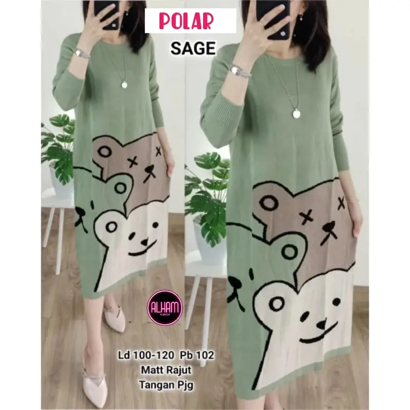 TUNIK WANITA RAJUT IMPORT PANJANG PREMIUM PAKAIAN WANITA BAJU ATASAN TUNIK JUMBO LENGAN PANJANG 2