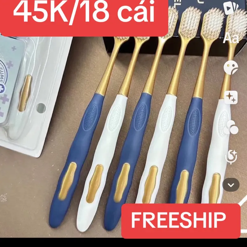 Combo 3 vỉ bàn chải 18 cái bàn chải đánh răng hàng nội địa trung TẶNG KÈM 4 HỘP TĂM CHỈ NHA KHOA 1