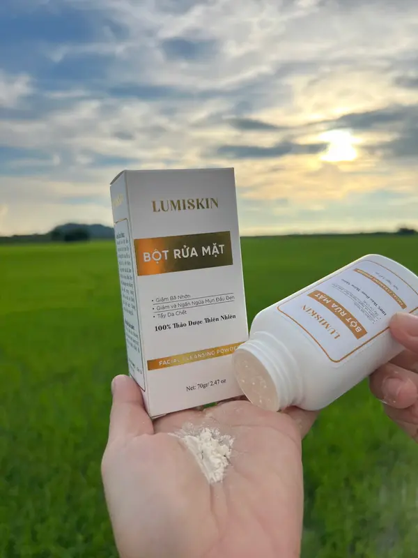 Combo 1 Serum Mụn và 1 Bột Rửa Mặt LUMISKIN Skincare chăm sóc và làm đẹp da cho Nam Nữ 2