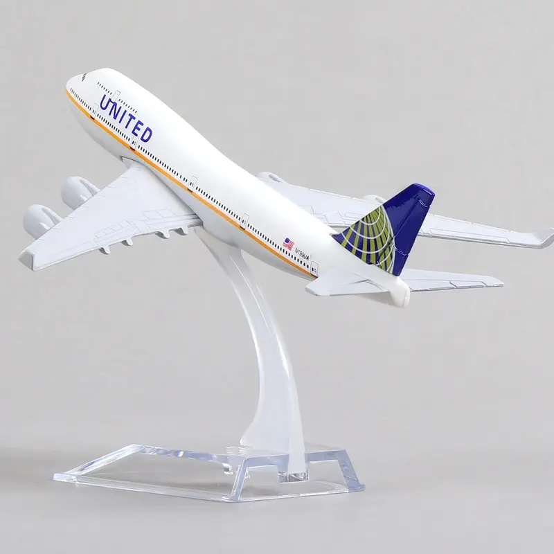 Boeing 747 Air United 1/400 Diecast Metal Airplane Model with Stand, Airlines Model Plane Alloy Display Collectible Model Kit for Aviation Enthusiast Gift 3
