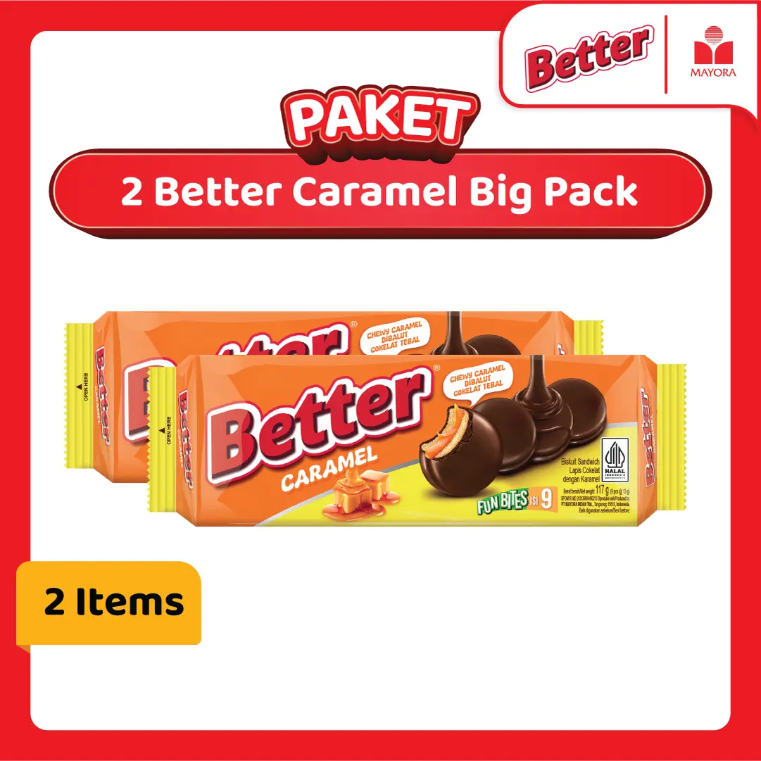 Paket 2 Biskuit Better Caramel Big Pack
