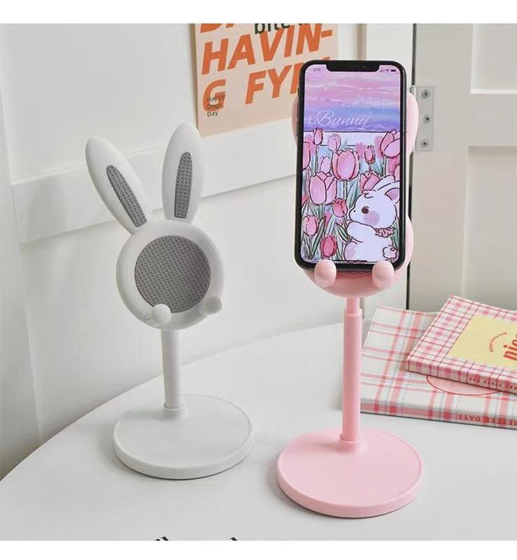 Product Introduction of Adorable Rabbit Mobile Phone Bracket Adjustable Desktop Super Stable Lazy Bracket Binge-Watching Tool Accessories Cellphone Smartphone Stand Mount 20