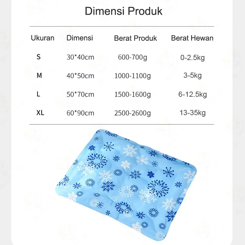 Kasur Pendingin untuk Hewan Peliharaan Pendinginan Hewan Peliharaan Waterproof Bantal Cooling Gel 1