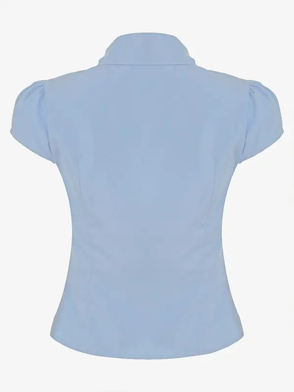 Women's Plain Collared Shirt, Casual Short Sleeve Top for Summer, Fashion Women's Top for Daily Wear, Blouse 8