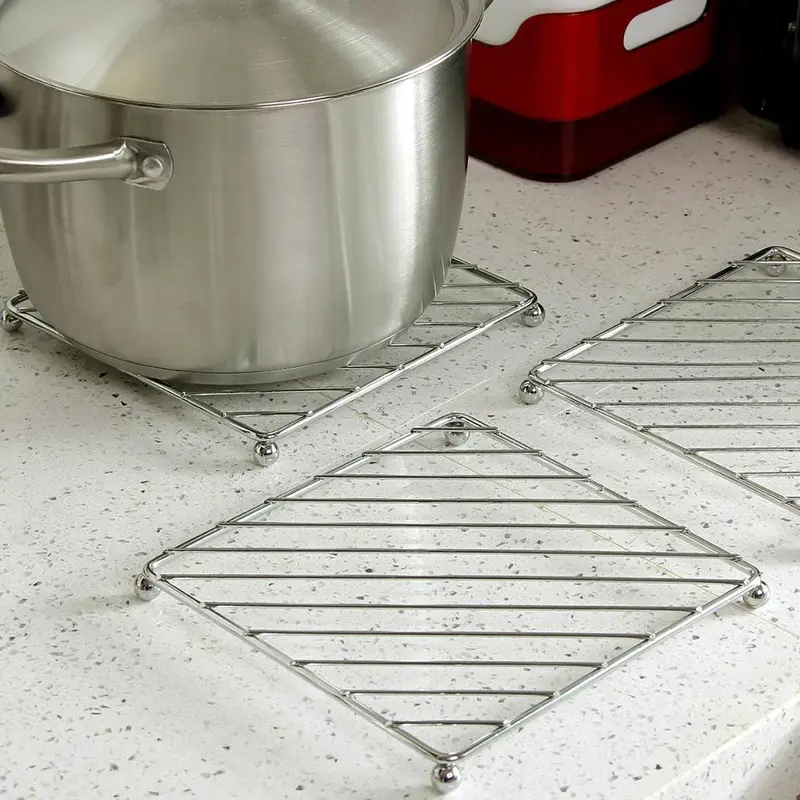 3pcs/set Heat Insulation Mat, Square Iron Pot Mat, Simple Anti-scalding Table Mat, Kitchen Tool, Kitchen Accessories 1