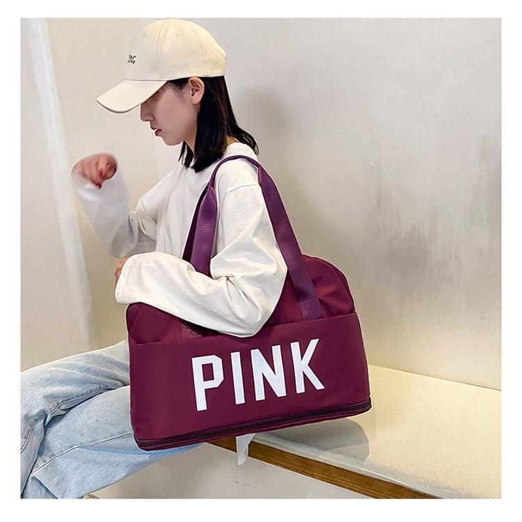 Túi Xách Du Lịch Cỡ Lớn 2 Tầng PINK, Túi Du Lịch Đa Năng Nam Nữ Đựng Quần Áo
