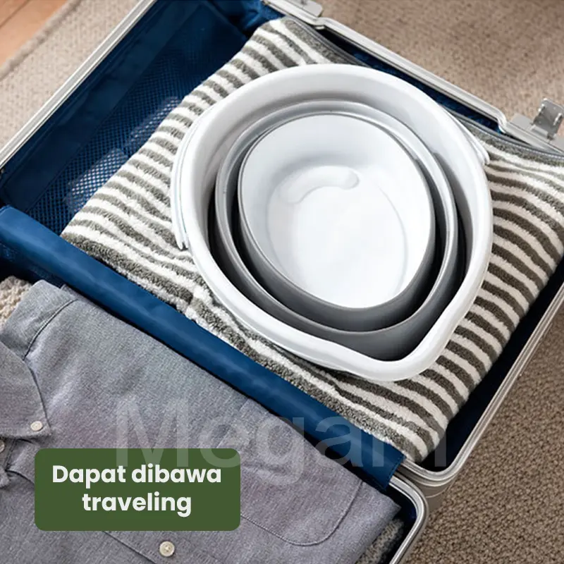 Megam Ember Lipat Portable 5L 10L Ember Kamar Mandi Keranjang Lipat Baju Laundry Ember Lipat Pancing Travel  Ember Pel Plastik Lipat Baskom Wadah Serbaguna Water Bucket Foldable Collapsible HSB683 6