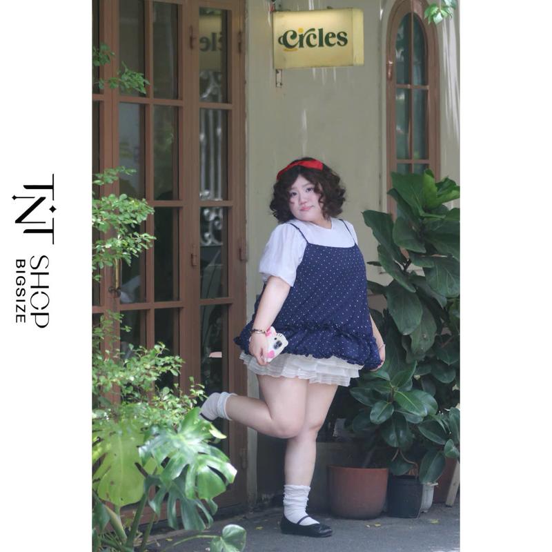 SET 2 MÓN BIGSIZE ÁO 2 DÂY BABYDOLL KÈM ÁO TAY BỒNG [ TNT SHOP BIGSIZE 60KG - 90KG ]