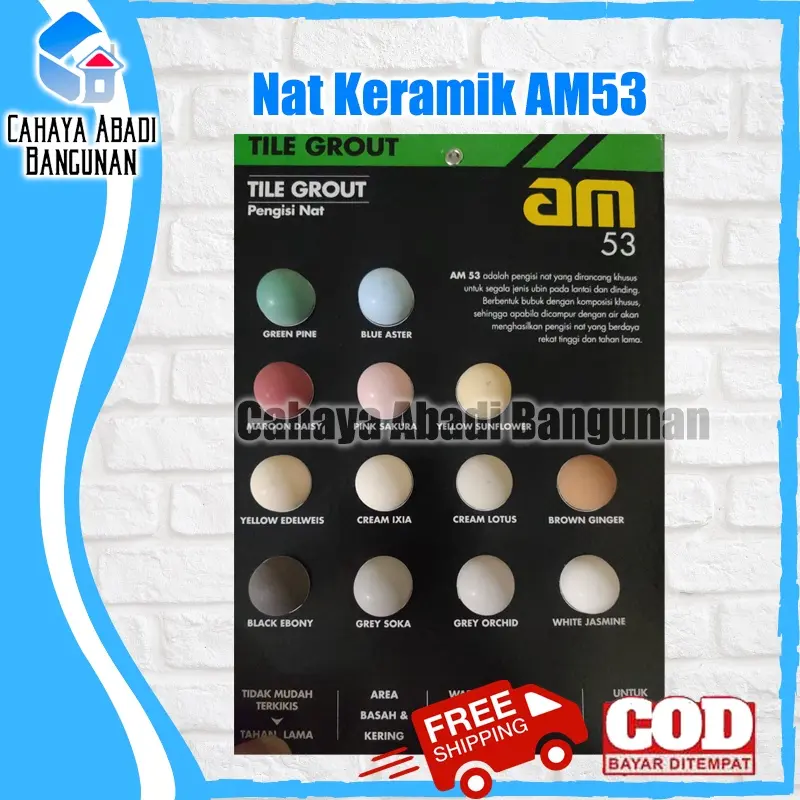Nat Keramik AM 53 | Pengisi Nat | Tile Grout | Semen Warna | Blue Green Pink 2