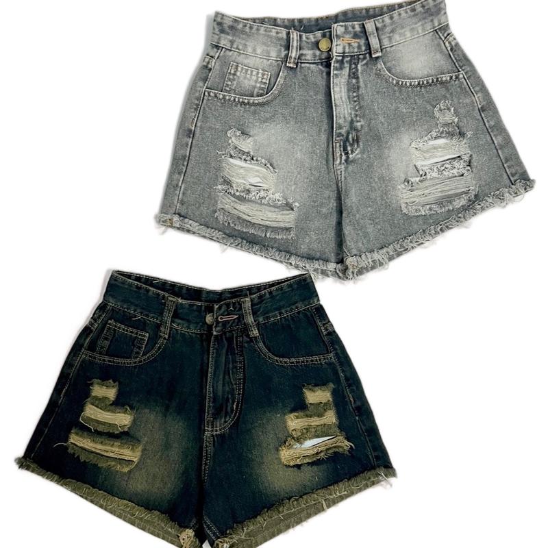 N002 Quần Đùi Jean Nữ Short Jeans Rách Màu Xanh - Có Túi - Tua Rua - Có Bigsize - Quần Ngắn Mặc Ở Nhà Đi Chơi Mùa Hè Pants - Quần đùi nu Quần Đùi Bò Nữ Quần Short Nữ Cạp Cao Women Denim quần xám tiêu Lưng Cao quandui quan ngan hack dáng
