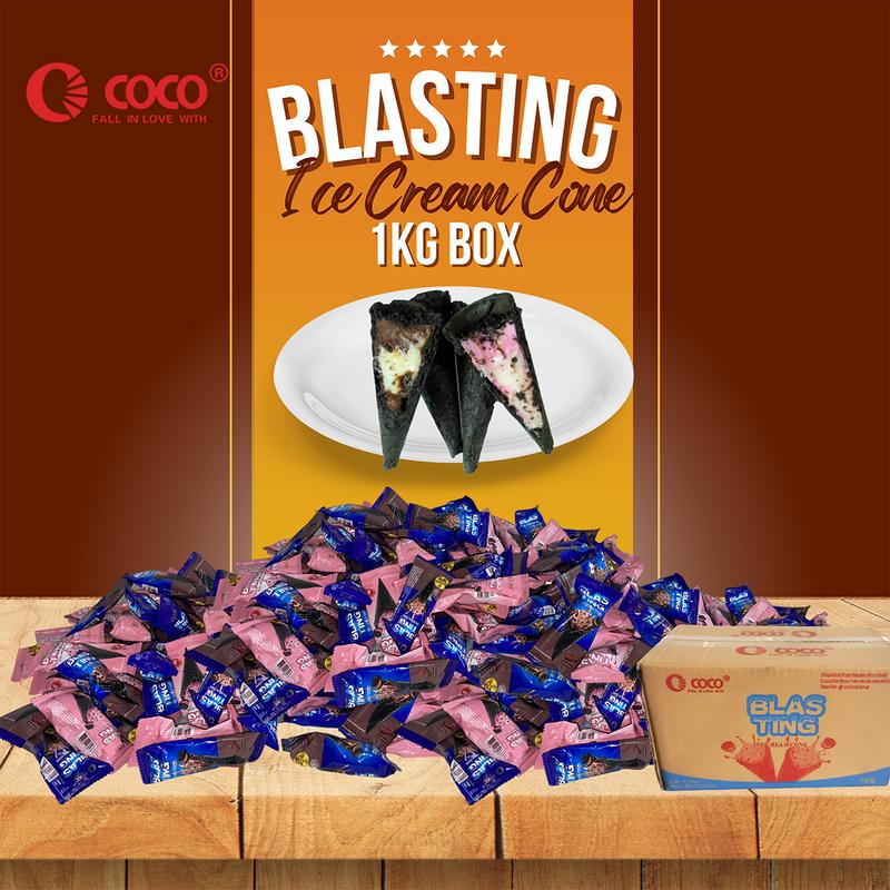 Coco Blasting Chocolate Cone IceCream Cone Snacks - 1kg Box - TikTok ...
