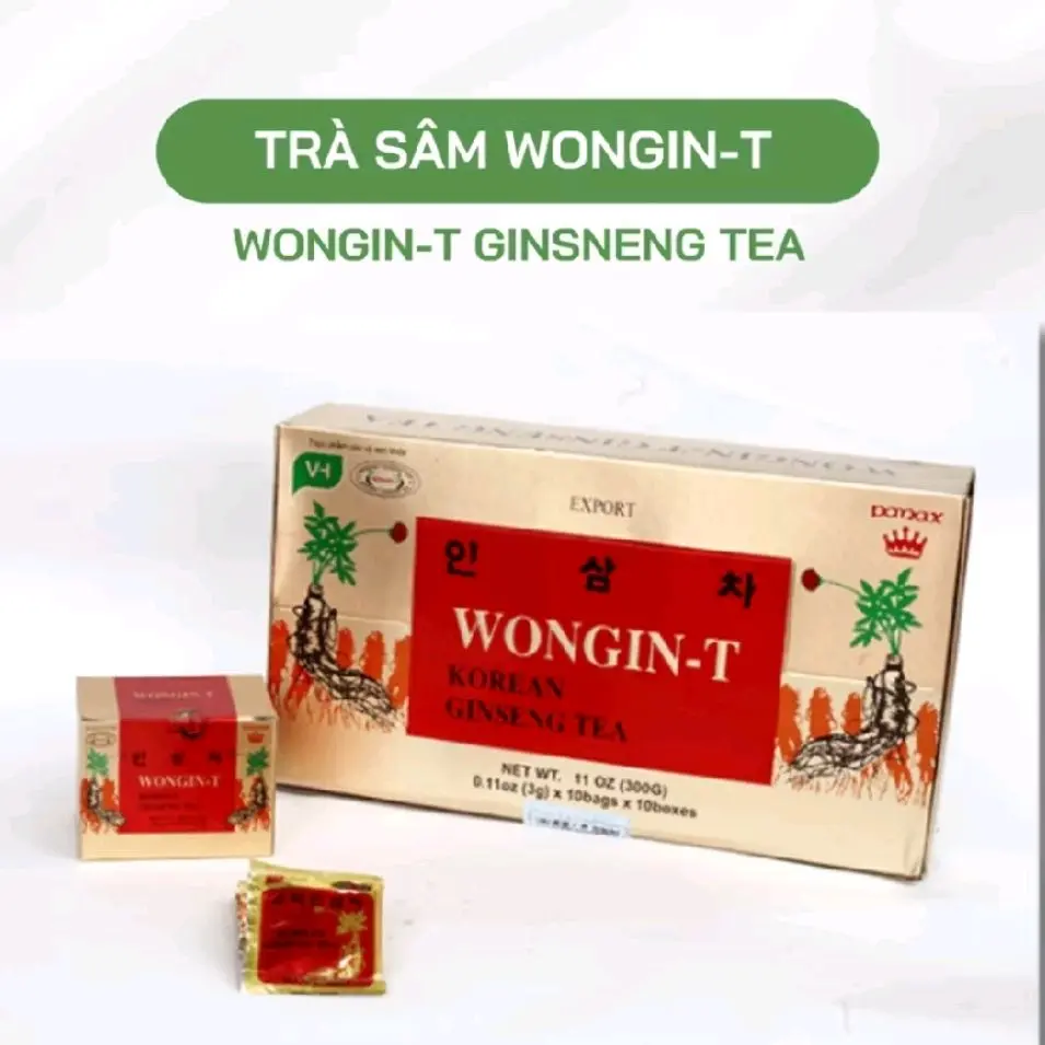 Hộp Trà nhân sâm Hàn Quốc Wongin-T Ginseng Tea (Hộp 100 gói x 2g) Nước Trà Chè