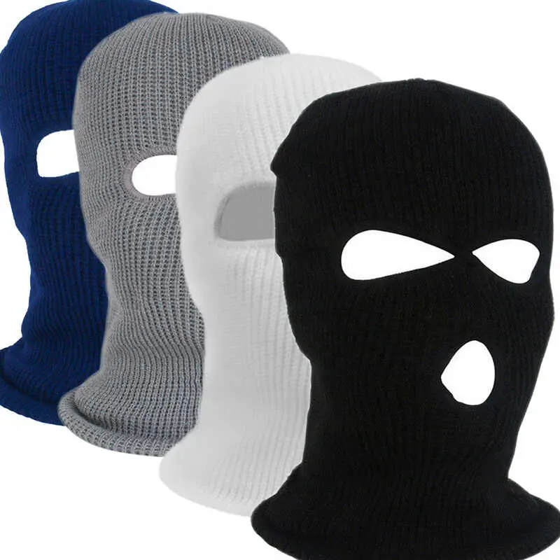 Army Tactical 3 Hole Face Ski  Winter Cap Balaclava Motorbike Motorcycle Full Helmet