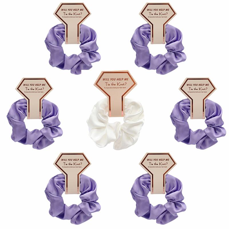 Product Introduction of 1Pcs Bridesmaid Gift Hair Scrunchies Bachelorette Party Bridal Shower Wedding Souvenir Team Bride To Be Haircircle Gift Souvenir For Guests 12