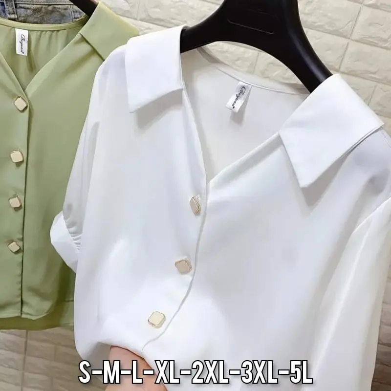 TWITY BLOUSE VARIASI KANCING MEWAH - SIZE 5L 3XL 2XL XL L M S - ATASAN WANITA JUMBO - ATASAN KOREAN STYLE - ATASAN KERJA WANITA JUMBO