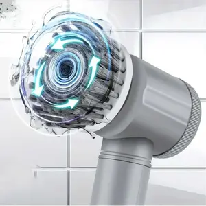 Sikat Pembersih Elektrik Nirkabel 6in1 Spin Scrubber Waterproof 600mAh untuk Kamar Mandi & Dapur