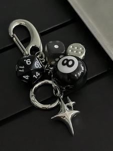Llavero con diseño de dados de 8 bolas, estilo vintage para llaves de auto, accesorios de moda para hombres y mujeres, llavero moderno y exquisito, ideal para regalo de cumpleaños