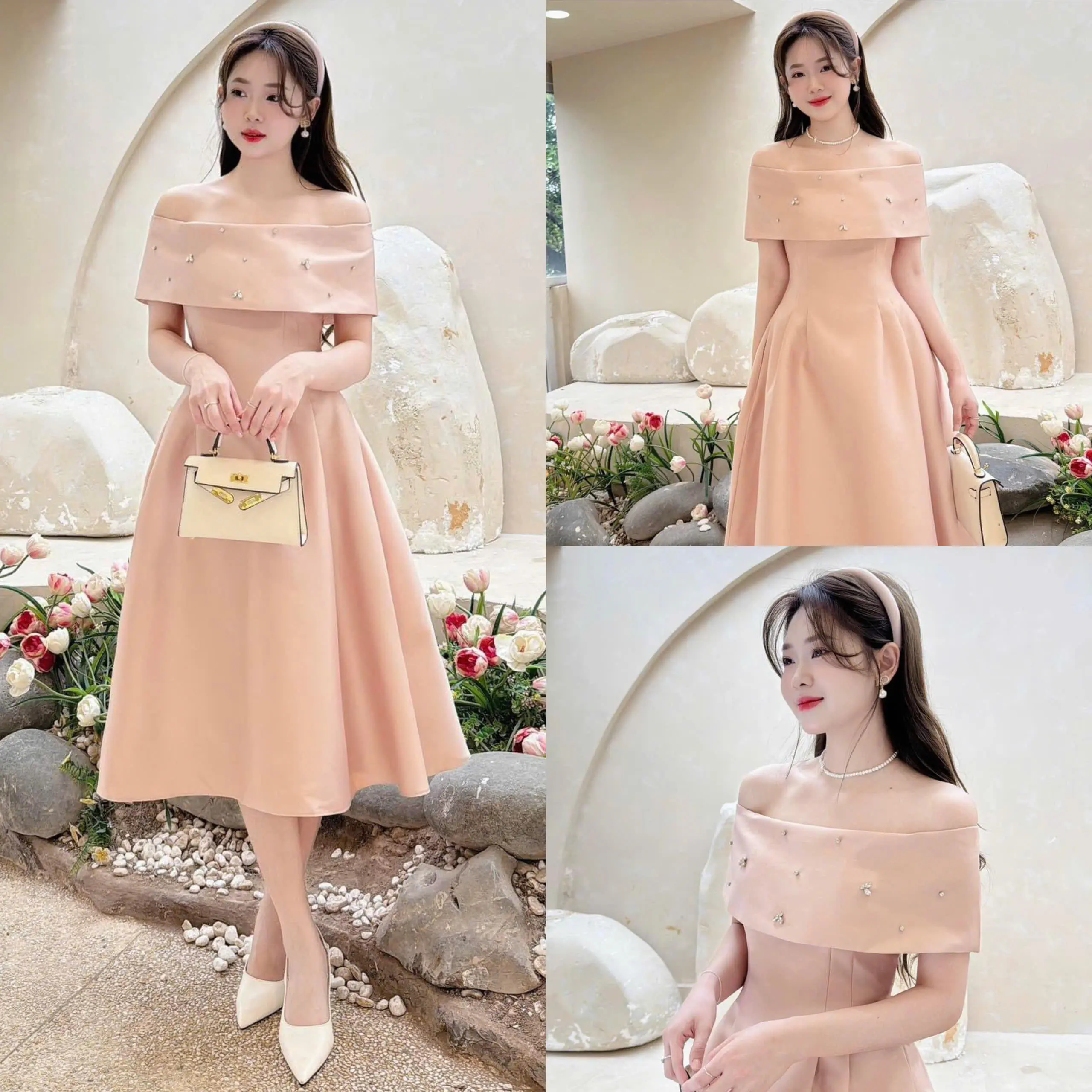 RC637 ĐẦM VÁY DỰ TIỆC, VÁY ĐẸP SANG TRỌNG THANH LỊCH, VÁY CƯỚI, VÁY RA MẮT, VÁY DÁNG XÒE, VÁY MAXI, VÁY BẸT VAI Nữ Women Dress Tre Voan