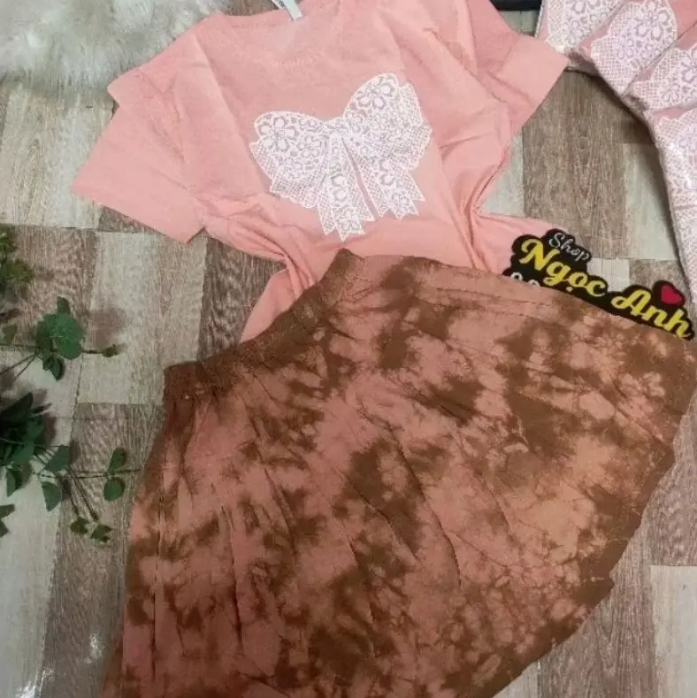 Set nơ chân váy quần thun cotton 100% chính phẩm size cồ